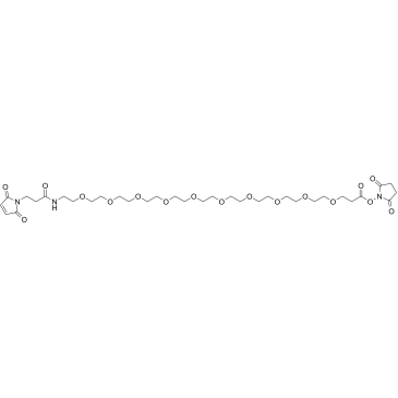 Mal-amido-PEG10-C2-​NHS ester结构式