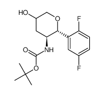 [(2R,3S)-2-(2,5-二氟苯基)-5-羟基四氢-2H-吡喃-3-基]氨基甲酸叔丁酯结构式