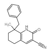 3-Quinolinecarbonitrile,1,2,5,6,7,8-hexahydro-8-methyl-2-oxo-8-(phenylmethyl)- Structure