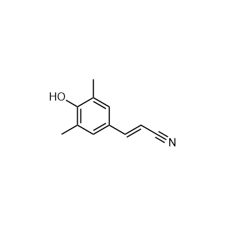 (E)-3-(4-羟基-3,5-二甲基苯基)丙烯腈结构式