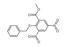 methyl 2-(phenylmethylsulfanyl)-3,5-dinitrobenzenecarboxylate结构式