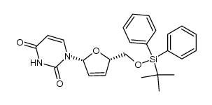 1-[5-O-(tert-butyldiphenylsilyl)-2,3-dideoxy-β-D-glycero-pento-2-enofuranosyl]uracil Structure