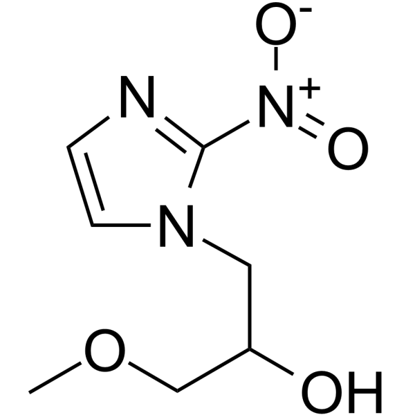 1-甲氧基-3-(2-硝基-1H-咪唑-1-基)丙-2-醇结构式