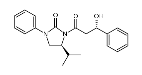 (S)-3-[(S)-3-hydroxy-3-phenylpropanoyl]-4-isopropyl-1-phenylimidazolidin-2-one Structure