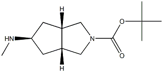 tert-butyl (3aR,5s,6aS)-5-(methylamino)hexahydrocyclopenta[c]pyrrole-2(1H)-carboxylate Structure