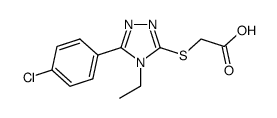{[5-(4-氯苯基)-4-乙基-4H-1,2,4-噻唑-3-基]硫代}乙酸结构式