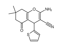 2-AMINO-7,7-DIMETHYL-5-OXO-4-(2-THIENYL)-4,6,7,8-TETRAHYDRO2H-CHROMENE-3-CARBONITRILE结构式