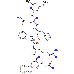 Acetyl-(Nle4,Gln5,D-Phe7,D-Trp9)-α-MSH (4-10) amide结构式