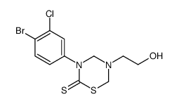 3-(4-bromo-3-chlorophenyl)-5-(2-hydroxyethyl)-1,3,5-thiadiazinane-2-thione Structure