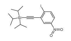 2-iodo-4-nitro-1-[(triisopropylsilyl)ethynyl]benzene结构式