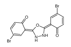 4-bromo-6-[5-(3-bromo-6-oxocyclohexa-2,4-dien-1-ylidene)-1,3,4-oxadiazolidin-2-ylidene]cyclohexa-2,4-dien-1-one Structure