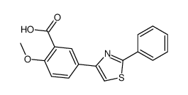 2-methoxy-5-(2-phenyl-1,3-thiazol-4-yl)benzoic acid结构式