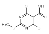 4,6-二氯-2-(甲巯基)嘧啶-5-甲酸结构式