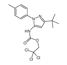 2,2,2-三氯乙基 3-叔丁基-1-(4-甲基苯基)-1H-吡唑-5-基氨基甲酸酯结构式