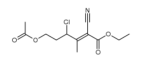 Ethyl 6-acetoxy-2-cyano-3-methyl-4-chlorohex-2-enoate Structure