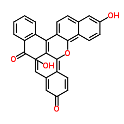 2-(11-羟基-3-氧代-3H-二苯并[c,h]氧杂蒽-7-基)苯甲酸结构式