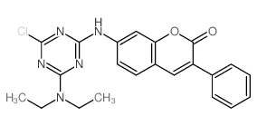 2H-1-Benzopyran-2-one,7-[[4-chloro-6-(diethylamino)-1,3,5-triazin-2-yl]amino]-3-phenyl-结构式