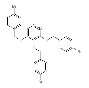 Pyridazine,3,4,5-tris[[(4-bromophenyl)methyl]thio]- Structure