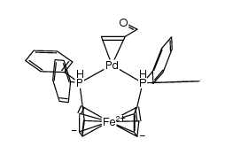 Pd(η2-CH2=CHCHO)(dppf)结构式