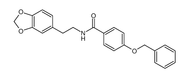 N-[2-(1,3-benzodioxol-5-yl)ethyl]-4-phenylmethoxybenzamide结构式