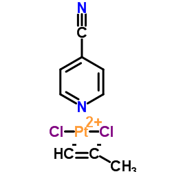 dichloroplatinum; prop-1-ene; pyridine-4-carbonitrile picture