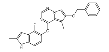 Pyrrolo[2,​1-​f]​[1,​2,​4]​triazine, 4-​[(4-​fluoro-​2-​methyl-​1H-​indol-​5-​yl)​oxy]​-​5-​methyl-​6-​(phenylmethoxy)​-结构式