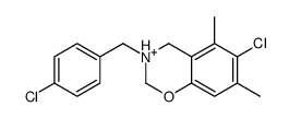 6-chloro-3-[(4-chlorophenyl)methyl]-5,7-dimethyl-3,4-dihydro-2H-1,3-benzoxazin-3-ium Structure
