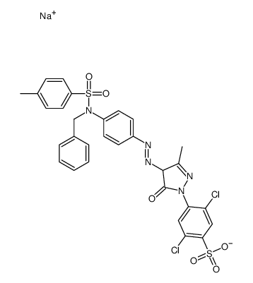 2,5-二氯-4-[4,5-二氢-3-甲基-4-[[4-[[(4-甲基苯基)磺酰](苯基甲基)氨基]苯基]偶氮]-5-氧代-1H-吡唑-1-基]-苯磺酸钠盐结构式