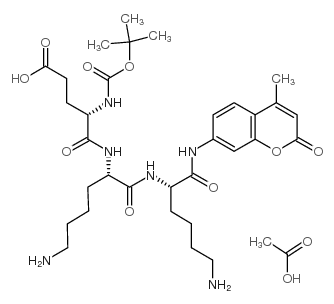 Boc-Glu-Lys-Lys-AMC acetate salt structure