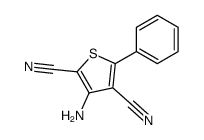 3-amino-5-phenylthiophene-2,4-dicarbonitrile结构式