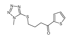 4-(1-methyltetrazol-5-yl)sulfanyl-1-thiophen-2-ylbutan-1-one结构式