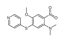 4-methoxy-N,N-dimethyl-2-nitro-5-pyridin-4-ylsulfanylaniline Structure