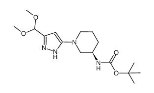tert-butyl {(3R)-1-[3-(dimethoxymethyl)-1H-pyrazol-5-yl]piperidin-3-yl}carbamate Structure