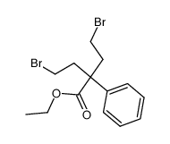 4-bromo-2-(2-bromo-ethyl)-2-phenyl-butyric acid ethyl ester Structure