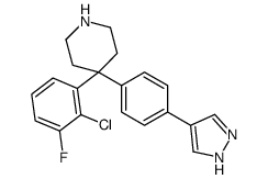 4-(2-chloro-3-fluorophenyl)-4-[4-(1H-pyrazol-4-yl)phenyl]piperidine Structure