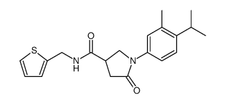 3-Pyrrolidinecarboxamide, 1-[3-methyl-4-(1-methylethyl)phenyl]-5-oxo-N-(2-thienylmethyl) Structure