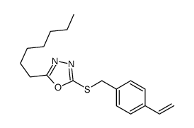 2-[(4-ethenylphenyl)methylsulfanyl]-5-heptyl-1,3,4-oxadiazole Structure