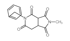 5-Benzyl-2-methyldihydro-1H-pyrrolo[3,4-c]pyridine-1,3,4,6(2H,3aH,5H)-tetrone结构式