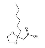 2-(2-hexyl-1,3-dioxolan-2-yl)acetic acid结构式