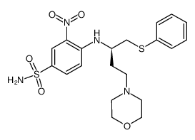4-((R)-3-(morpholin-4-yl)-1-phenylsulfanylmethylpropylamino)-3-nitrobenzenesulfonamide Structure