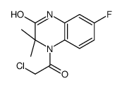 4-(氯乙酰基)-7-氟-3,4-二氢-3,3-二甲基-2(1H)-喹噁啉酮结构式