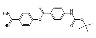 N-(t-BOC)-4-aminobenzoic acid 4'-amidinophenyl ester结构式