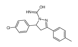 5-(4-氯苯基)-3-p-甲苯基-4,5-二氢-1H-吡唑-1-羰咪结构式