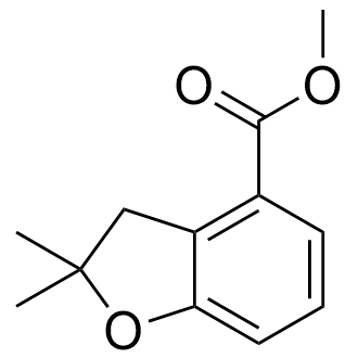 2,2-二甲基-2,3-二氢苯并呋喃-4-羧酸甲酯结构式