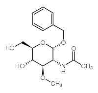 苄基2-乙酰氨基-3-O-甲基-α-D-吡喃葡萄糖苷结构式
