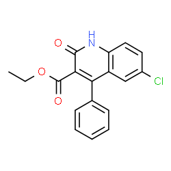 6-CHLORO-2-OXO-4-PHENYL-1,2-DIHYDRO-QUINOLINE-3-CARBOXYLIC ACID ETHYL ESTER结构式