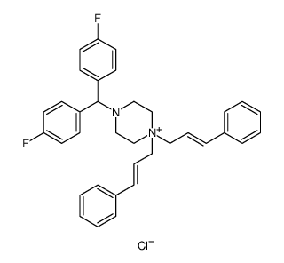 Piperazinium, 4-[bis(4-fluorophenyl)methyl]-1,1-bis(3-phenyl-2-propen-1-yl)-, chloride Structure