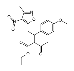 2-Acetyl-3-(4-methoxy-phenyl)-4-(3-methyl-4-nitro-isoxazol-5-yl)-butyric acid ethyl ester Structure