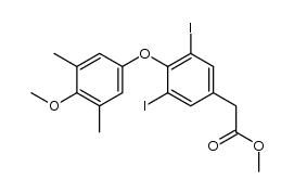 3,5-Diiod-4-(4-methoxy-3,5-dimethyl-phenoxy)-phenylessigsaeure-methylester结构式