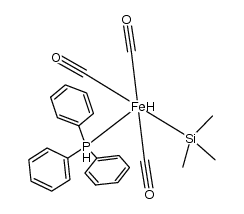 mer-tricarbonyl(triphenylphosphane)(hydrido)(trimethylsilyl)iron Structure